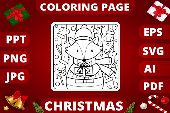 Download Kdp Christmas Coloring Book For Kids Etsy