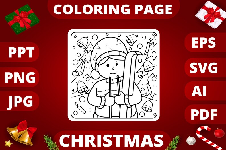 Download KDP Christmas Coloring Book for Kids | Etsy