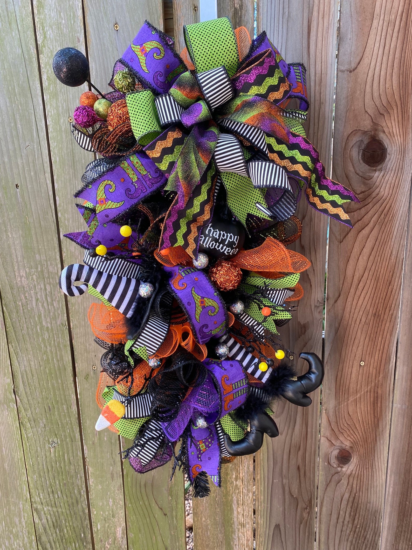 Halloween Swag Witch Swag Halloween decor Front door Swag Etsy
