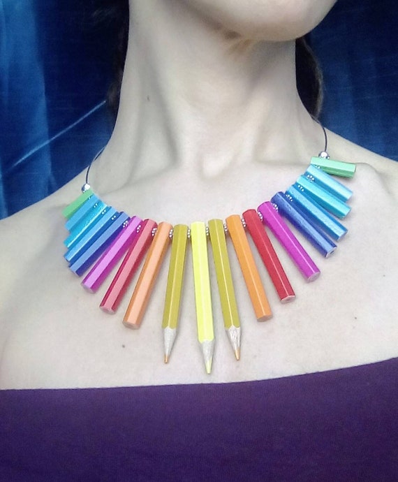 Colored pencil necklace Ecogioielli Creative Recycling Etsy