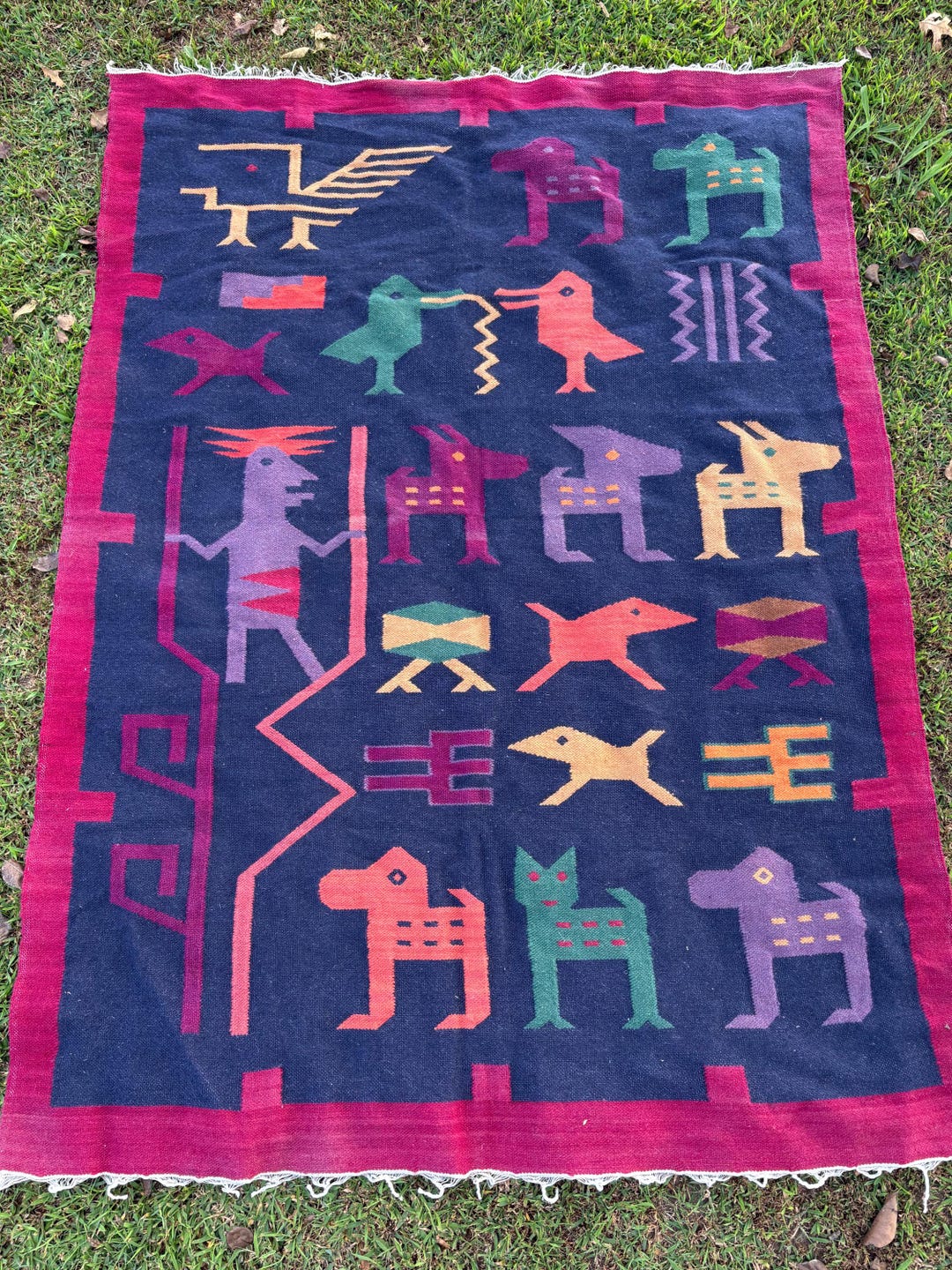 Hatchlu Rug Vintage Handwoven Ethnic Tribal Colorful Rug - Etsy