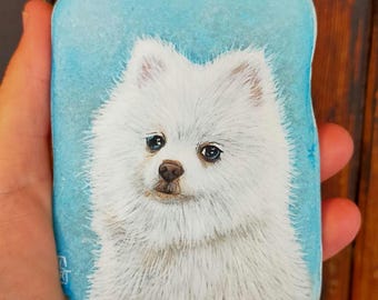 Galet peint personnalisé – Portrait d'animaux  domestiques/sauvages  et humains, dessin animé sur galet de marbre, décoration originale