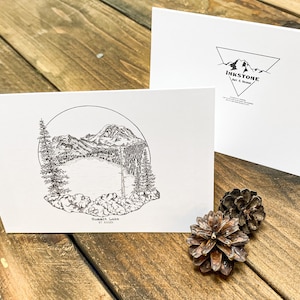 4x6 Greeting Cards Set of 3 Original Mt Rainier Illustrations image 4