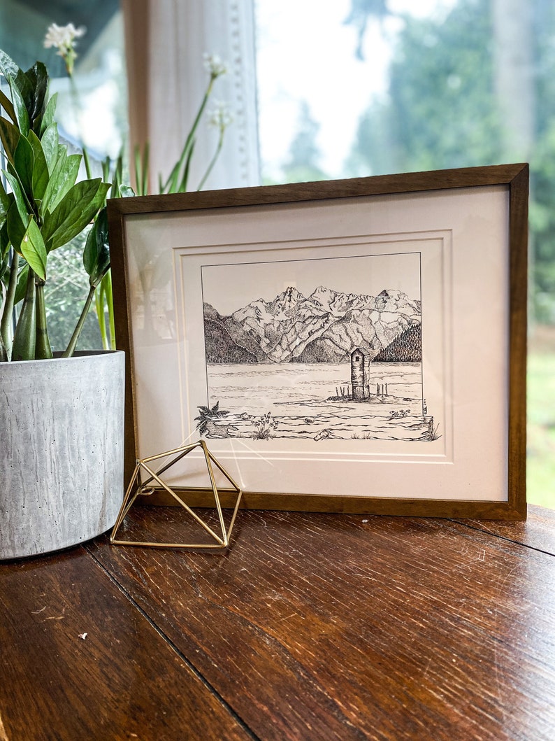 Original Pen /& Ink Archival Print The Pump House Alaska Boundary Ranges Juneau