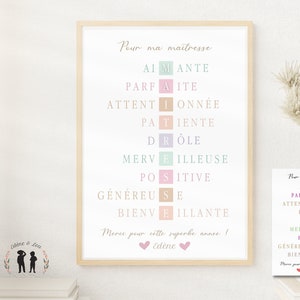 Definición personalizada del póster de Mistress - nombre del niño - regalo de amante - PDF o impreso