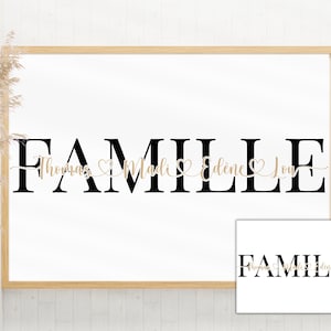 Personalized Family poster - first name decoration poster, heart - minimalist or pampas - Printed or Pdf