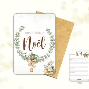 Carte étape "Mon fabuleux Noël" - Carte de noël recto-verso personnalisée