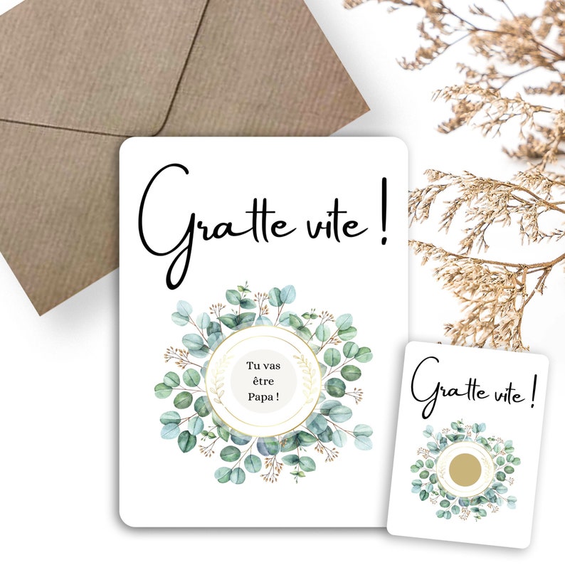 Carte à gratter annonce grossesse personnalisée - Créatrice ETSY : EdeneetLou