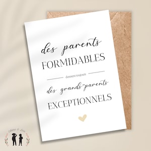 Carte annonce de grossesse grand-parents - pdf ou imprimée
