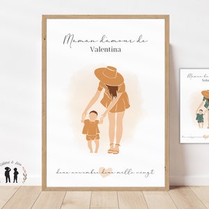 Póster personalizado de madre y bebé - nombre corazón y fecha - madre hijo - póster personalizado - pdf o impreso