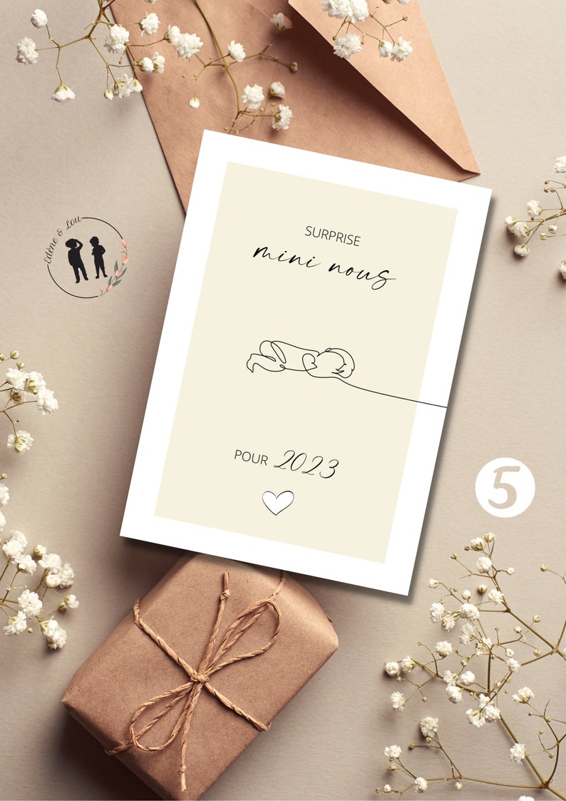 Digital card pregnancy announcement - baby birth date - file .pdf - 5