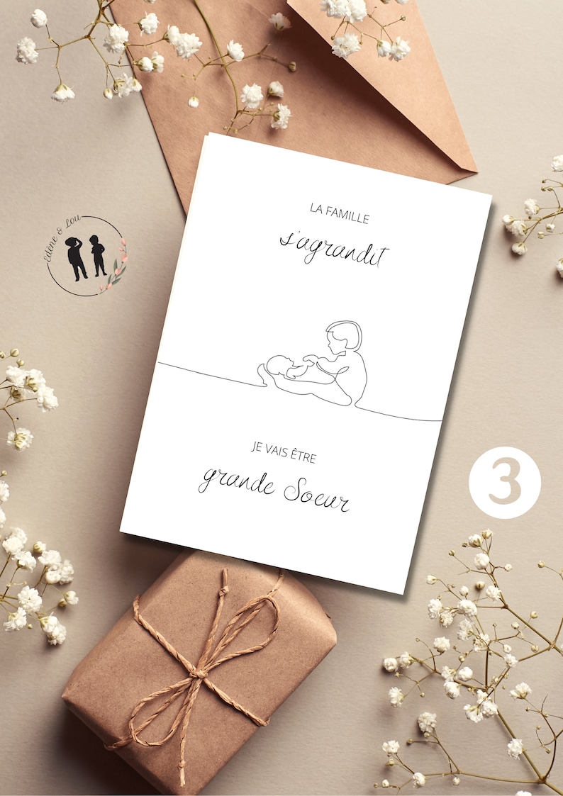 Digital card pregnancy announcement - baby birth date - file .pdf - 3