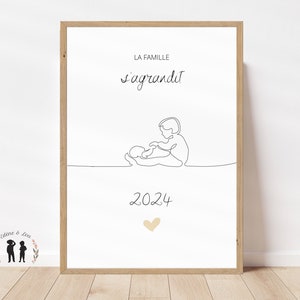 Cartel de anuncio de embarazo / la familia está creciendo / segundo anuncio de embarazo