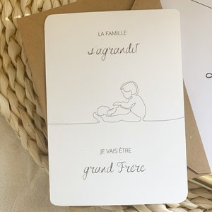 Carte annonce de grossesse / deuxième grossesse, grand frère, grande soeur ou date immagine 8