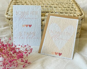 Carte à planter fête des grands-mères - carte cadeau mamie - papier fleurs