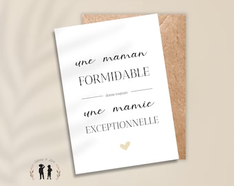 Carte annonce de grossesse mamie formidable