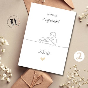 Digital card pregnancy announcement - baby birth date - file .pdf - 2