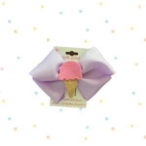 Glitter Ice Cream Cone Ribbon Bow