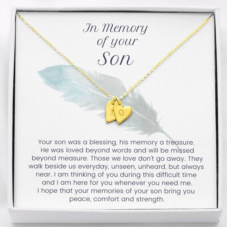 Loss of Son Gift Personalized Heart Initial Sympathy Gift Etsy
