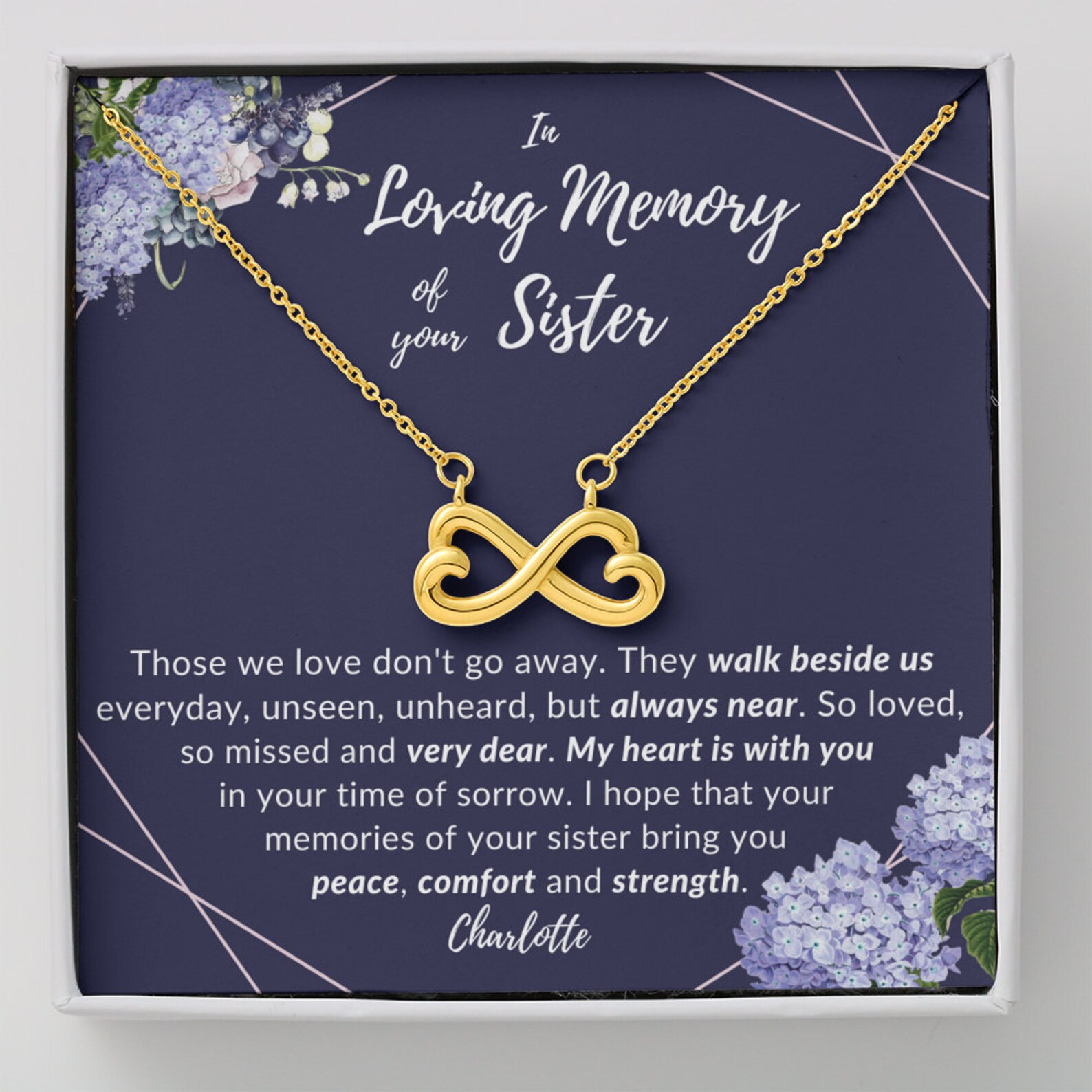 Loss of Sister Necklace Remembrance Gift Sister Memorial Etsy