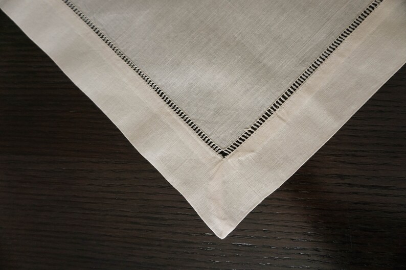 Linen Cotton Hemstitch Napkins set of 6 style 8838 Etsy