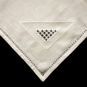 Floral Embroidered Triangle Stitched Square Tablecloth (style #3055)