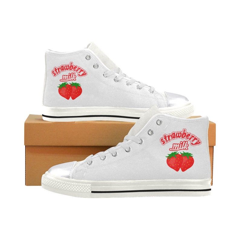 Strawberry Milk Shoes Cute Kawaii Harajuku Fashion Etsy