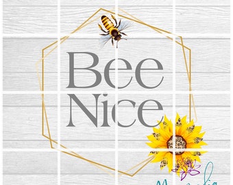 Abeja tipo girasol animal print hexagonal / png / jpg diseño para sublimación digital