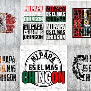 BUNDLE El PAPA mas chingon / mexican flag / digital / design file download PNG / abuelo / father's day