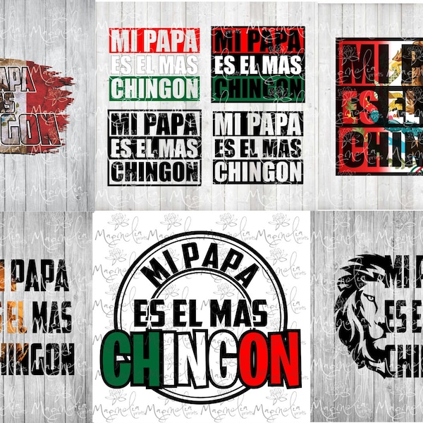 BUNDLE El PAPA mas chingon / drapeau mexicain / numérique / téléchargement de fichier de conception PNG / abuelo / fête des pères