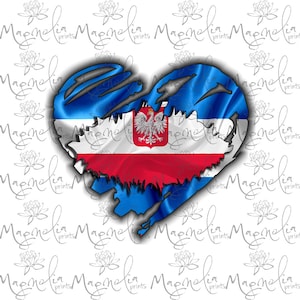 Digital file /  Honduras and Poland flag heart  /  digital / design file download PNG and JPG only