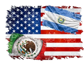 Digital file /  USA Mexico and El salvador /  digital / design file download PNG only