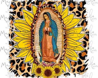 Digital art / Virgen de guadalupe sunflower   / spanish  / printable file / download file / PNG / graphic / art