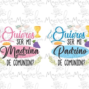 Quieres ser mi madrina ? padrino? / Aanzoek 1e communie / communie / uitnodiging padrinos / peetouders / spaans sacrament