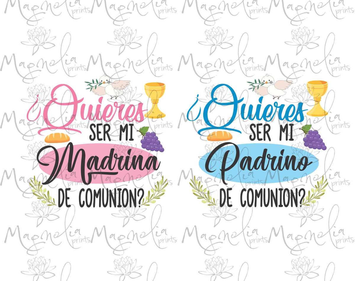 Quieres ser mi madrina ? padrino ? / 1st communion proposal / propuesta  comunion/ invitacion padrinos / godparents / spanish sacrament