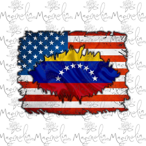 Digital file /  USA and Venezuela flag /  digital / design file download PNG and JPG only