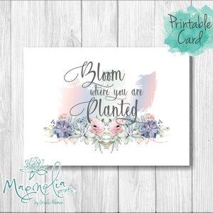 Cartão digital /Bloom onde você está plantado / Download digital / Para impressão / amigos / sarcasmo / citação engraçada / presente para adulto