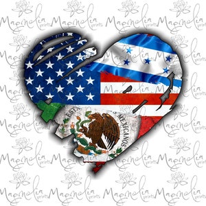 Digitaal bestand / Mexico -Usa - Honduras Hartvlaggen / digitaal / ontwerpbestand download alleen PNG en JPG