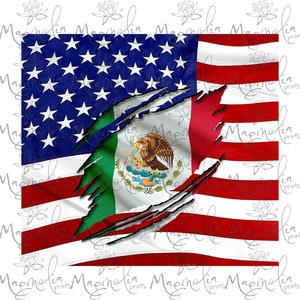 Digital file/ USA and mexican ripped flag / skinny tumbler  9.15x8.25  /  digital / design file download PNG / graphics