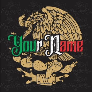 Aguila mexicana / Mexican eagle /  Your name /  digital / design file download / png svg   / Mexico escudo / escudo mexicano