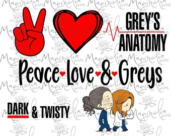 Digitale Datei / Grey es Anatomy / Design für Sublimation digital / Download Clip Art Digitaldruck png jpg svg