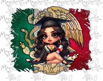 Graduada messico aguila bandera 2024 / png / file stampabile / file di download / arte digitale / laurea / senior 2024