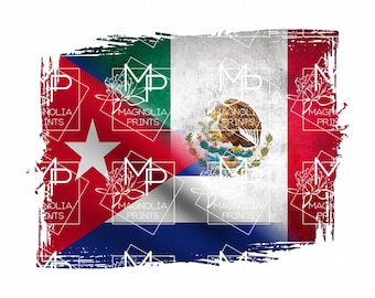 Digital art / cu*ba Mexico  flag  / spanish  / printable file / download file / PNG / graphic / art