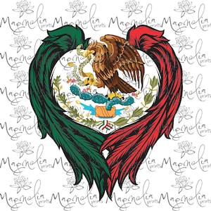 Digitaal bestand / Mexico haard met vleugels Vlag / digitaal / ontwerpbestand download PNG