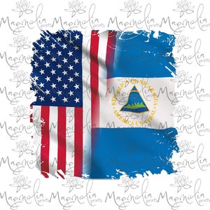 USA Nicaragua  flag   /  digital / design file download  PNG