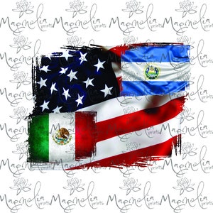 3 Flaggen USA Salvador Mexiko Flagge / digital / Design Datei download PNG