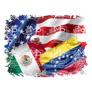 Digital file /  USA and Venezuela and mexico flag /  digital / design file download PNG and JPG only