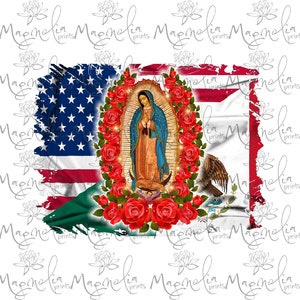 Arte digital / Bandera de la Virgen de Guadalupe usa méxico / español / archivo imprimible / descargar archivo / PNG / gráfico / arte