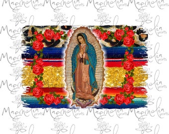Digital art / Virgen de guadalupe mexico sarape roses   / spanish  / printable file / download file / PNG / graphic / art