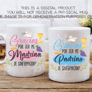 Gracias por ser mi madrina de confirmación / invitacion padrinos / parrains / marraines / sacrement espagnol